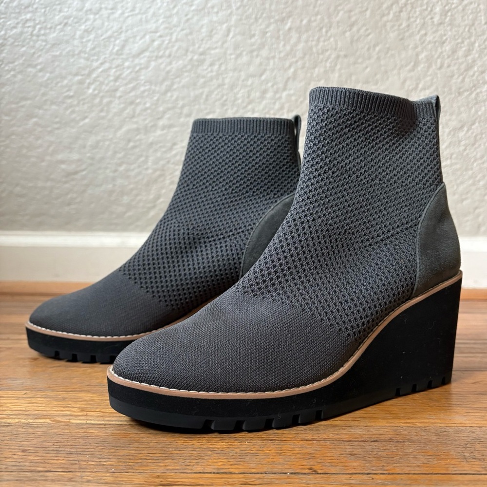 Women's Gray Wedge Ankle Boots